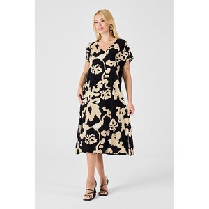 Abito Midi con scollo a V profondo con motivo a fessura abiti alla moda prodotto - Product Image 4