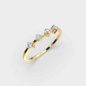 Anillo de Compromiso y Matrimonio de Plata 925 con Cuatro Piedras de Moissanita Cultivada en Laboratorio de 1.50 CTW, Bellamente Chapado en Oro Original - Product Image 4