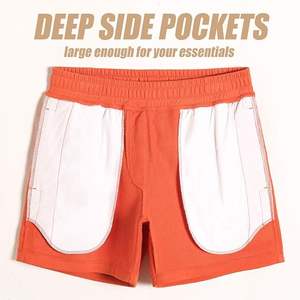 Pantalones Cortos Deportivos Cómodos para Hombre, Insignias Personalizables, Ropa Deportiva Informal para Correr con Estampado Sólido - Product Image 4