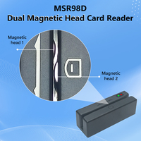 Lector de Tarjetas Magnéticas de 3 Pistas con Cabezal Magnético Dual FUWEI, Compatible con Lectura Bidireccional, Modo USB HID MSR98D