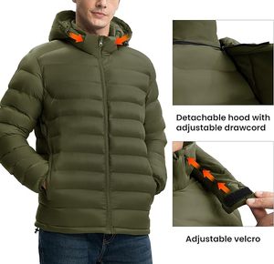 Veste matelassée pour hommes et femmes, alternative au duvet, manteau d'hiver, vente en gros, prêt à expédier - Product Image 2