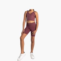 Ensemble de sport personnalisé pour filles, respirant, en tissu délavé, à carreaux, taille haute, pour l'entraînement, la course, le yoga et le fitness, comprenant un soutien-gorge et un legging