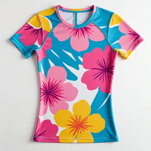 Women's Full Sleeve Breathable Quick Dry Rash Guard Sublimation <b>Print</b> Anti-Uv Spandex Polyester <b>Surf</b> Shirt Top - Product Image 2