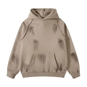 Sudaderas con capucha desgastadas lavadas con ácido de gran tamaño para hombre, de gran tamaño Vintage sudaderas con capucha, venta al por mayor, Sudadera con capucha de peso pesado para hombre - Product Image 5