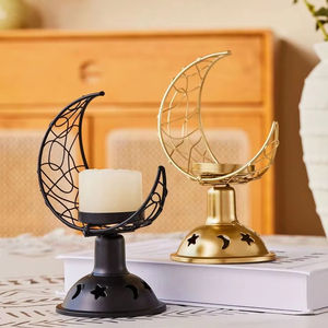 Soportes de velas de Metal de tendencia de Venta caliente hierro dorado negro para el hogar Hotel Villas y uso decorativo de boda soporte de velas - Product Image 1