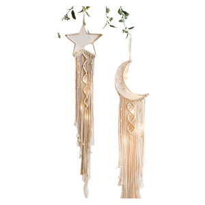 Attrape-rêves en macramé le plus populaire en forme de lune décoration murale différente décoration de la maison dernière conception qualité Standard - Product Image 4