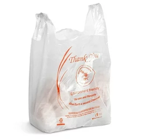 เสื้อยืด OXO แบบย่อยสลายได้ถุงผ้าพลาสติกถุงผ้าสำหรับซื้อของในซูเปอร์มาร์เก็ตเป็นมิตรกับสิ่งแวดล้อมสั่งพิมพ์ลายได้ - Product Image 4