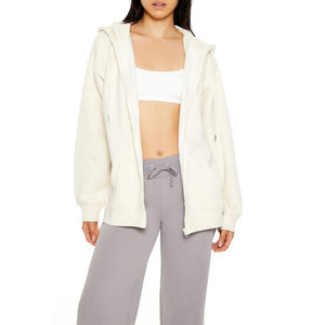 Nouveau sweat à capuche pour femme, hiver, manches longues, décontracté, polaire, poches zippées, coupe ample, look délavé, 100% coton - Product Image 1