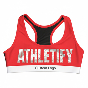 Soutien-gorge de sport pour femme personnalisé, design racerback et tissu léger, maintien à fort impact pour le yoga, la course à pied, le fitness, production économique. - Product Image 1