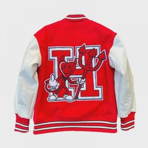 Chaqueta Varsity de Lana Transpirable al por Mayor con Cuello Alto y Mangas de Poliéster/Algodón, Bordado Personalizado, Estilo Retro para Hombre - Product Image 6