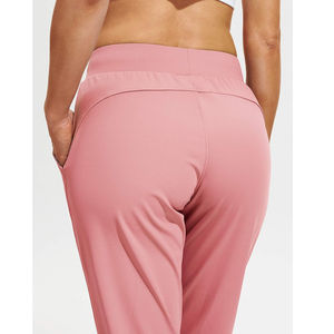 Wholesale Women's Winter Canvas Jogger Pants Flat Front Elastic Waist Windproof Quick Dry 100% Cotton Casual Gym Wear - Product Image 5