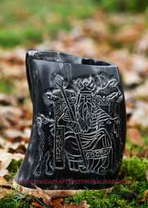 Taza de cuerno africano, taza de café y cerveza cultural vikinga, tazas de café caliente de cuerno de buey Real base de madera - Product Image 3