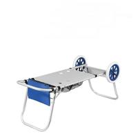 Chariot de plage multifonctionnel pliable avec table intégrée |   Grandes roues légères en aluminium pour un transport confortable à la plage