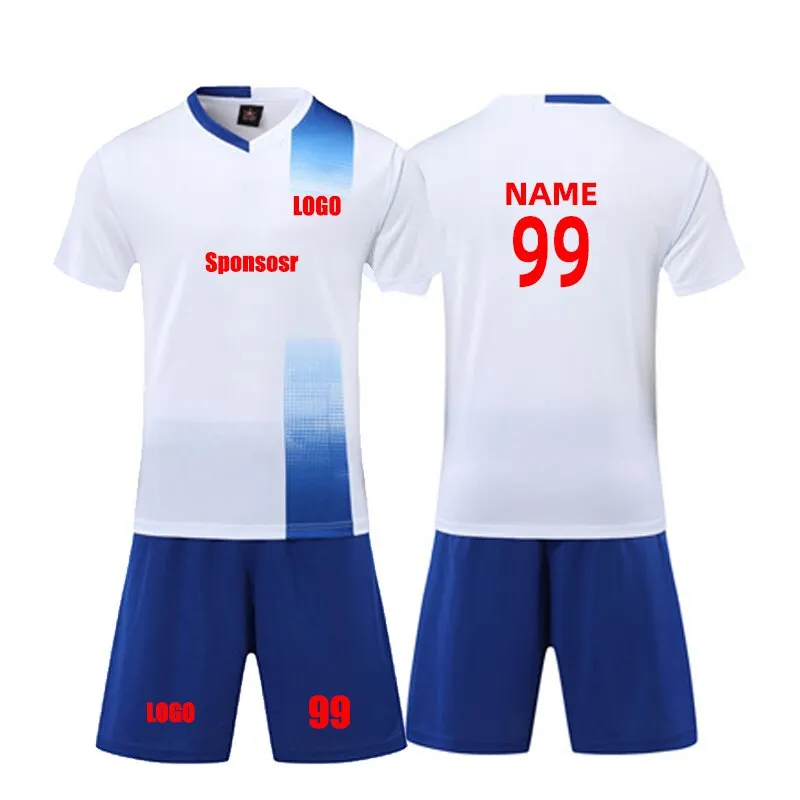 Custom Kinderen Football Jerseys, Mannen Voetbal Shirt Sets Kit, Korte Mouwen Kinderen Voetbal Uniformen Volwassen Voetbal Trainingspak