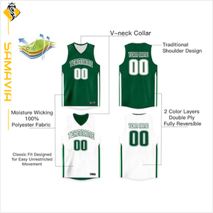 Maillots de basket-ball réversibles en maille: fabricant américain, vêtements d'équipe double face - Product Image 2