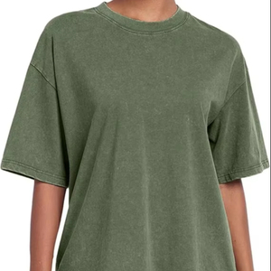 Camiseta minimalista de manga corta lavada con ácido de algodón estilo Streetwear traje de todos los días de moda - Product Image 1