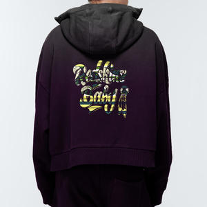 Full Zip Us Sudaderas con capucha para hombre Heavyweight Fleece Color sólido Diseño impreso Sudadera con capucha térmica con bolsillo de canguro - Product Image 6