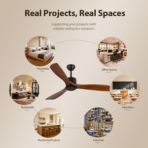 USA In Stock 36 Inch <b>Ceiling</b> <b>Fan</b> No Light Solid Wood Blades Quiet DC Motor with <b>Remote</b> for Bedroom Living Room - Product Image 3