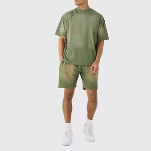 Conjunto Deportivo de Manga Corta de Algodón para Hombre, Conjunto de Pantalones Cortos de Tela Gruesa de Algodón, Camiseta Personalizada de Algodón y Pantalones Cortos - Product Image 6