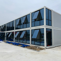 Maisons conteneurs préfabriquées à double étage, respirantes, au design moderne, à installation rapide, pour bureaux, hôtels, écoles