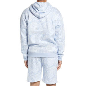 Men's Slim Fit Top Material Long <b>Sleeve</b> <b>Hoodie</b> & <b>Shorts</b> Set Solid Pattern Plus Size for Winter Online Sale - Product Image 2