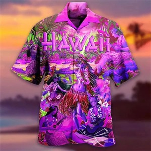 Chemise décontractée à motif de crépuscule d'été hawaïen pour hommes 3D Beach Funny Short Sleeve Women's Clothes Blouse New Offre Spéciale Flora Breathable - Product Image 3