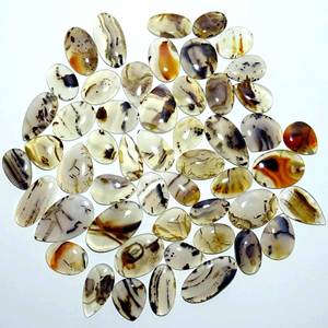 Belle pierre précieuse de quartz en vrac de cabochon d'agate naturelle du Montana pour la fabrication de bijoux en forme de mélange en gros - Product Image 6