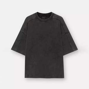 T-shirt Homme Personnalisable 100% Coton Uni Vintage Coupe Boxy Courte Style Chinois Délavé à l'Acide Oversize 300 g/m² Grammage Lourd Imprimé - Product Image 5