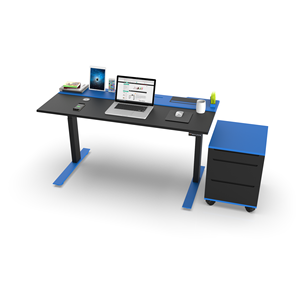 Escritorio para Juegos SMARTDESK, Altura Ajustable, Superficie de Carbono Azul Negro y MDF, para Sala de Estar o Sala de Juegos - Product Image 4