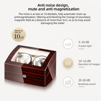 Remontoir de montre automatique de luxe MINEESI fait main, 4+6 emplacements, en bois d'ébène laqué brillant avec protection en microfibre crème