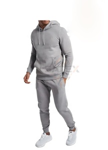 Conjunto de chándal deportivo de algodón para hombre de talla grande, chándal informal de algodón 100% que incluye pantalones de chándal inferiores con capucha de lana para invierno - Product Image 5