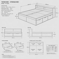 Cama Modular Ajustable Moderna con Plataforma Tatami y Almacenamiento de Gran Capacidad, Cama King Size para Dormitorio