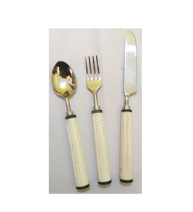 Couverts en métal à manche incrusté d'os Couverts argenterie polie argentée Cuisine Restaurant Couverts de mariage - Product Image 2