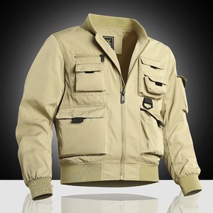 Hiver Cuir Véritable Canvas Multi Pocket Outdoor American Retro Work Suit Flight Jacket Loose Baseball Uniform - Product Image 4