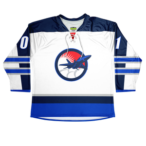 Jersey de Hockey sobre Hielo Sublimado y Bordado de Alta Calidad, Cuello en V, Nombre y Número Personalizados, Transpirable, Ecológico, 100% Poliéster - Product Image 5