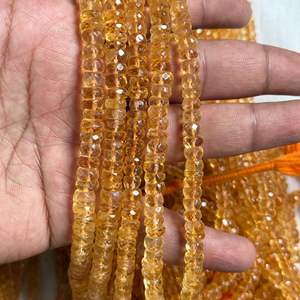 ลูกปัดซิทรินทรงรอนเดลเหลี่ยมเพชรพลอย คุณภาพสูง ขนาด 4 มม. ถึง 7 มม. ดีไซน์หรูหรา ผลิตโดยผู้เชี่ยวชาญด้านการทำเครื่องประดับชั้นดีมากกว่า 50 ปี - Product Image 4