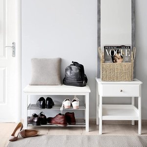 Panier de rangement en jonc de mer pour journal naturel décor à la maison avec compartiments porte-revues en jacinthe d'eau support suspendu tissé à la main - Product Image 4