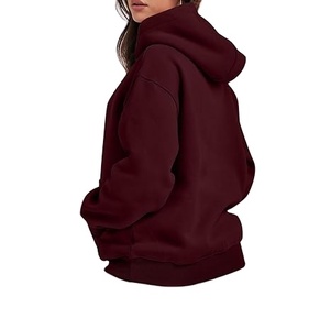 Sweat à capuche unisexe en coton 100% pour l'hiver, de haute qualité, broderie 3D personnalisée, motif uni, coupe-vent pour femmes, écologique - Product Image 4