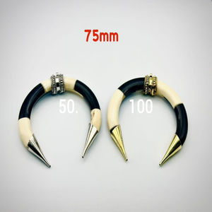 Hermosa pulsera bohemia de moda natural para hombres y mujeres Cuerno y latón con incrustaciones de esmalte para regalos de fiesta de boda de cumpleaños - Product Image 5