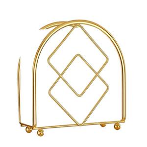 Elegante servilletero de metal de calidad superior, varios diseños y tamaños para bodas, hoteles y eventos, soporte de tejido dorado - Product Image 3