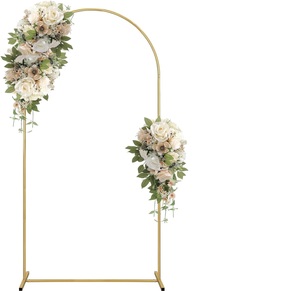 Arcos de boda para ceremonia, Juego de 2 soportes de fondo de arco de flores doradas, arco de boda de metal para Fiesta (8 pies) 3.180kg - Product Image 4