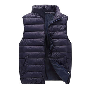 Chaleco acolchado para hombre, chaqueta acolchada cálida de invierno para hombre, abrigo sin mangas con cuello levantado y bolsillos, prendas de vestir informales, chaleco - Product Image 1