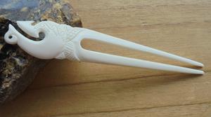 Pasador de Pelo de Hueso de Búfalo 100% de Alta Calidad, Palillo de Pelo Hecho a Mano de Lujo para Mujeres con Cabello Largo, Accesorios para el Cabello Estilo Love - Product Image 3