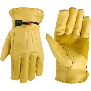 High-Performance Split Leather Working <b>Gloves</b> with Canvas Back and Rubberized Safety Cuff - Designed for Industries workers - Product Image 5