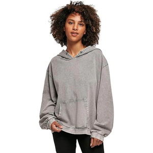 Sweat-shirt streetwear pour femme délavé à l'acide avec impression de logo personnalisée, position du logo sur le devant, prêt pour l'hiver - Product Image 5
