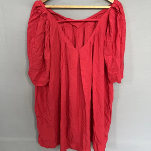 ชุดเดรสผ้าลินินยาวคอตตอนผ้า100% เอวพองแขนพัฟคอวีดีไซน์อย่างสวยงาม - Product Image 1