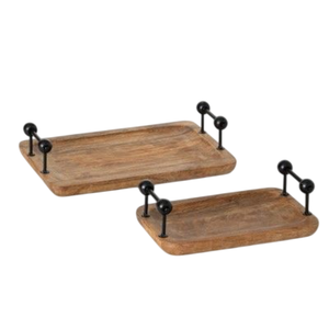 Nouveau plateau en bois Design Vintage avec poignée blanche ornements de cuisine d'hôtel thé café plateau de service pour fournitures de fête de mariage - Product Image 5