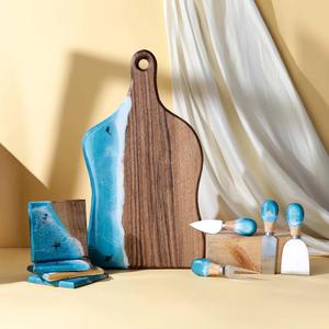 Planche à découper en bois avec poignée, lavable au lave-vaisselle, écologique, antibactérienne, en résine, planche à découper pour le fromage, de haute qualité - Product Image 6