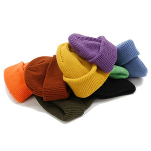 Prix d'usine Bonnet tricoté en laine d'hiver unisexe Bonnet doux et chaud de haute qualité Bonnets unis en tricot torsadé pour hommes au prix de gros - Product Image 3