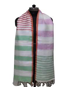 Nouvelle arrivée 100% écharpe en lin 55-200 + cm motif Argyle été léger respirant personnalisable femmes hommes adultes - Product Image 1